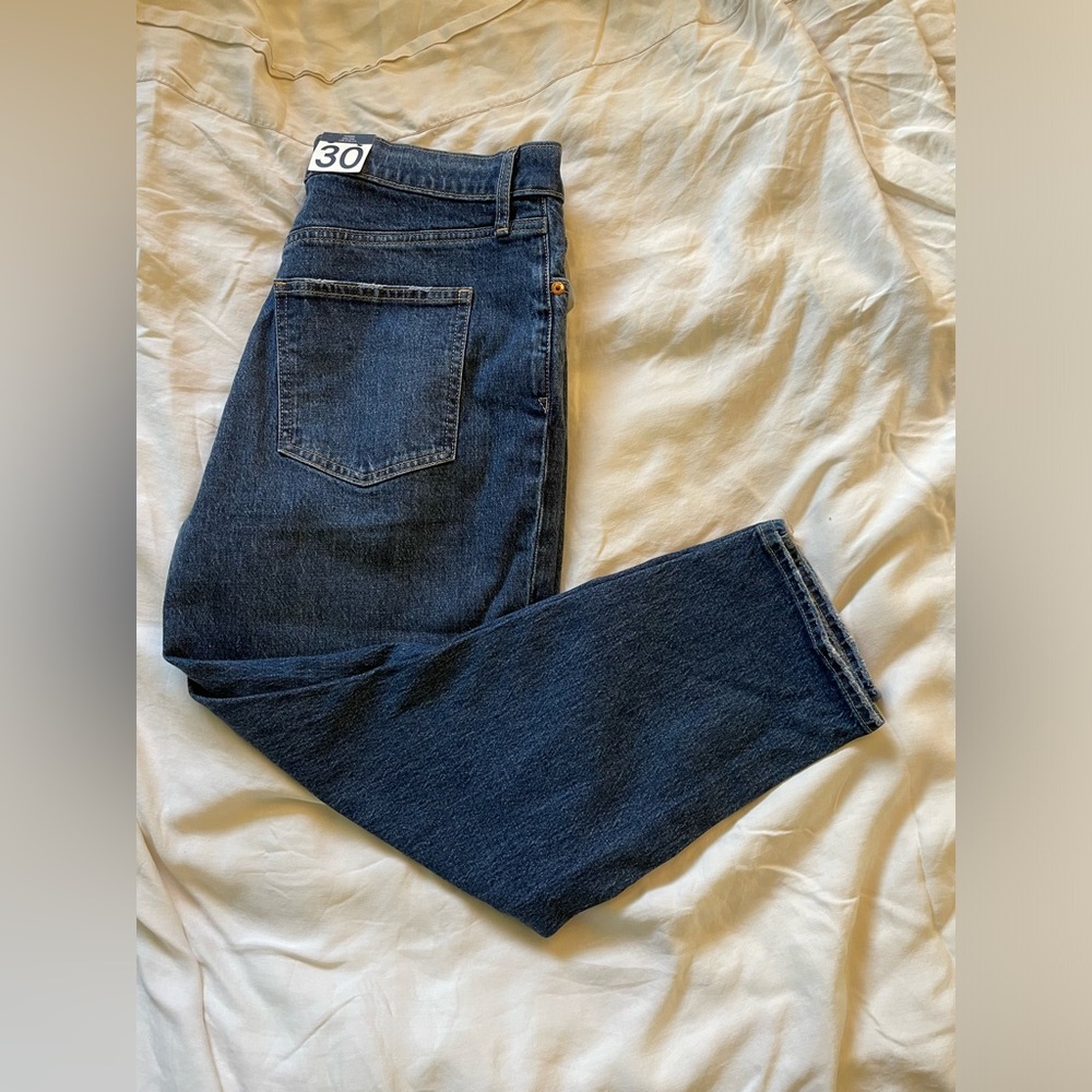 NWT GAP Sky High Mom Jeans With Washwell dark indigo, 30 Petite